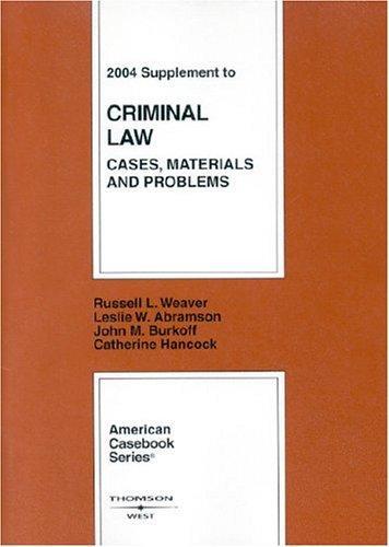 Cover for 2004 Supplement to Criminal Law