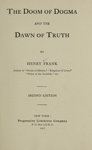 Cover for The doom of dogma and the dawn of truth