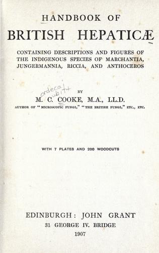 Cover for Handbook of British Hepaticae