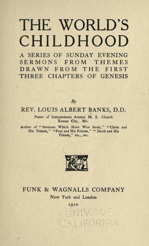 Cover for The world's childhood