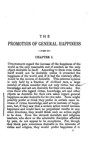 Cover for The promotion of general happiness