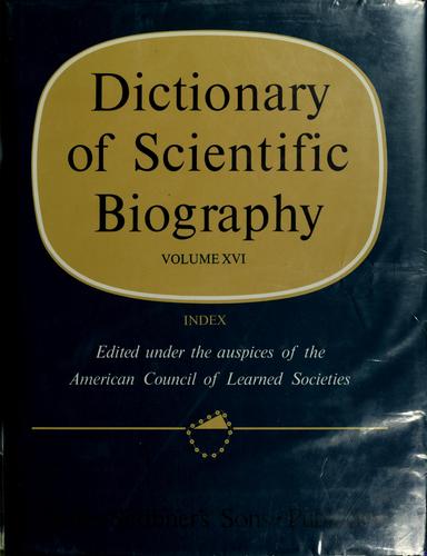 Cover for Dictionary of scientific biography