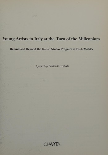 Cover for Young artists in Italy at the turn of the millennium