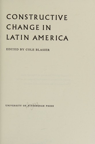 Cover for Constructive change in Latin America