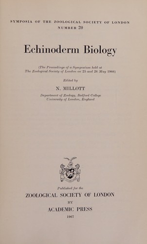 Cover for Echinoderm biology.