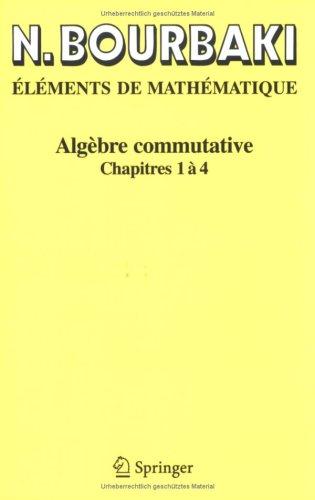 Cover for Algèbre commutative