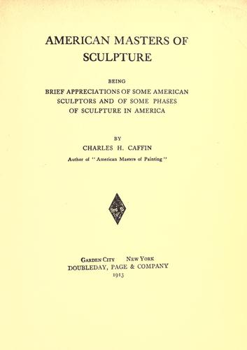 Cover for American masters of sculpture