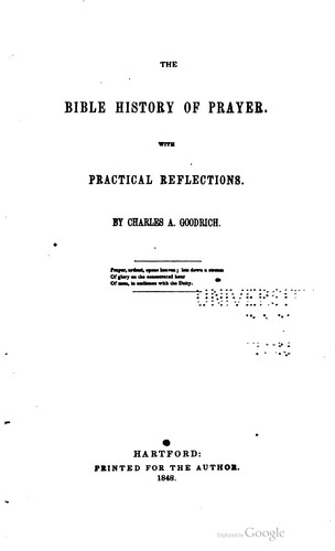 Cover for The Bible history of prayer