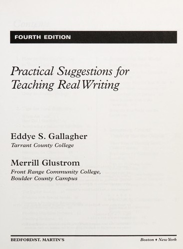 Cover for Practical suggestions for teaching Real Writing