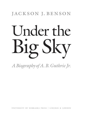 Cover for Under the big sky
