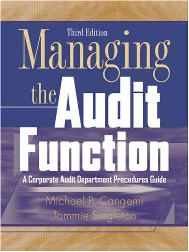Cover for Managing the Audit Function