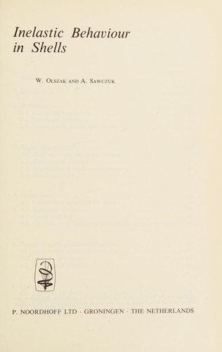 Cover for Inelastic Behavior in Shells