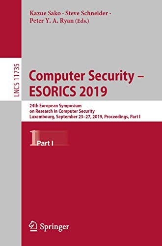 Cover for Computer Security – ESORICS 2019