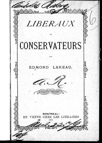 Cover for Libéraux et conservateurs