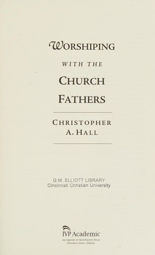 Cover for Worshiping with the church fathers