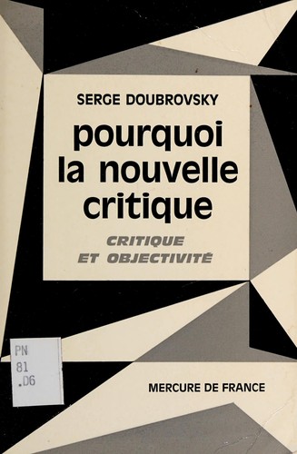 Cover for Pourquoi la nouvelle critique
