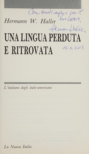 Cover for Una lingua perduta e ritrovata