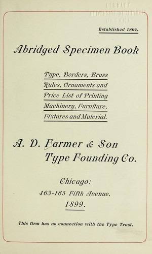 Cover for Abridged specimen book