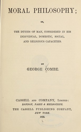 Cover for Moral philosophy