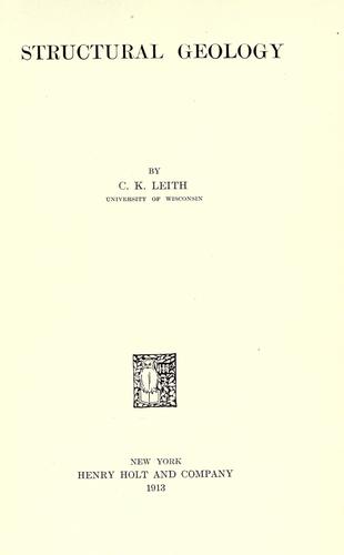 Cover for Structural geology