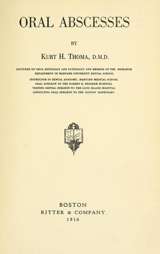 Cover for Oral abscesses