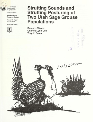 Cover for Strutting sounds and strutting posturing of two Utah sage grouse populations