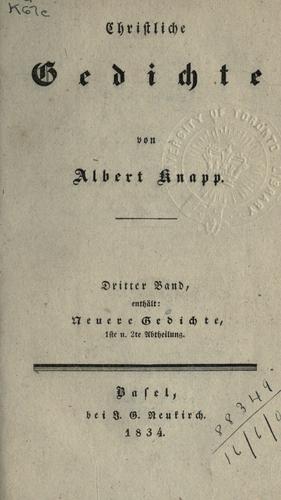 Cover for Christliche Gedichte