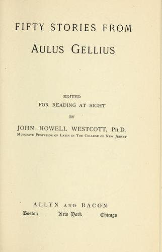 Cover for Fifty stories from Aulus Gellius