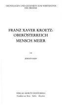 Cover for Franz Xaver Kroetz