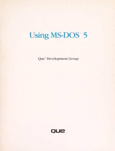 Cover for Using MS-DOS 5