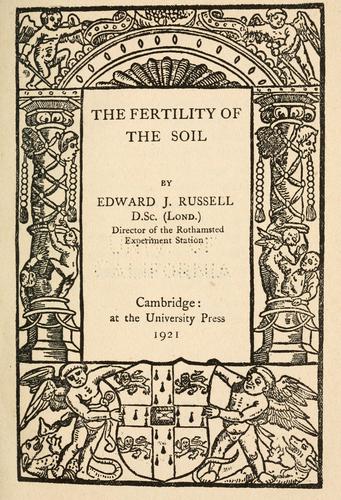 Cover for The fertility of the soil