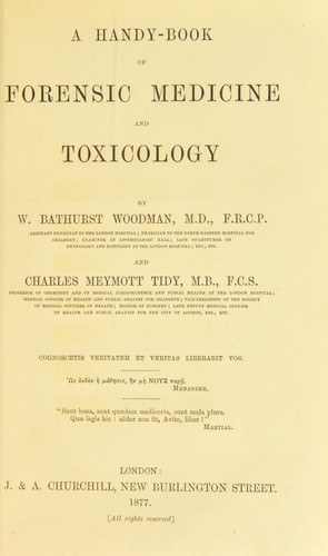 Cover for A handy-book of forensic medicine and toxicology