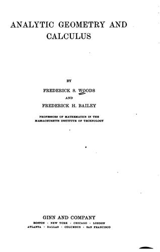 Cover for Analytic geometry and calculus