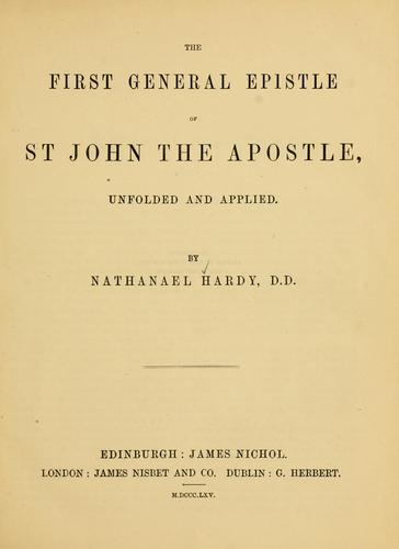 Cover for first general Epistle of St. John the Apostle