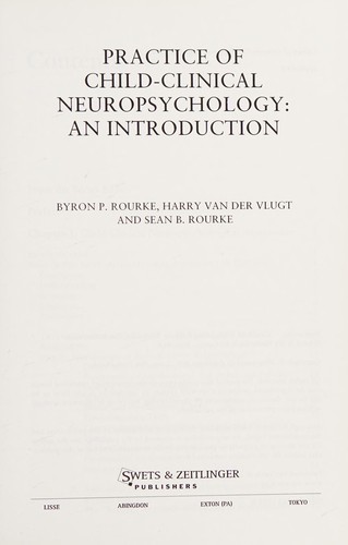 Cover for Practice of child-clinical neuropsychology