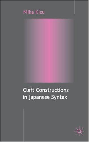 Cover for Cleft constructions in Japanese syntax