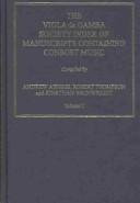 Cover for Viola Da Gamba Society Index of Manuscripts Containing Consort Music