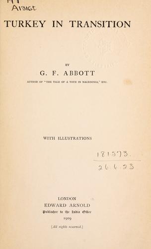 Cover for Turkey in transition.