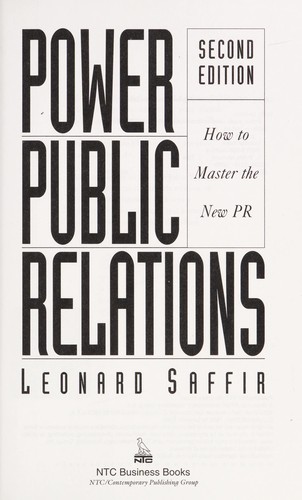 Cover for Power public relations
