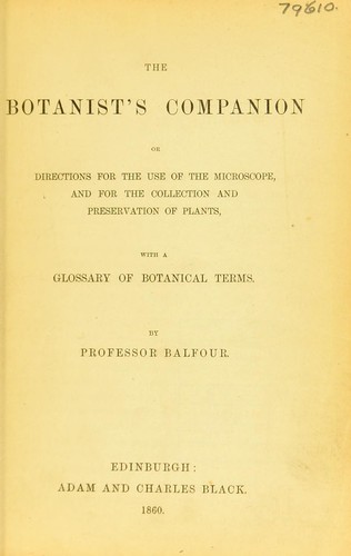 Cover for The botanist's companion, or, Directions for the use of the microscope and for the collection and preservation of plants