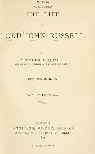 Cover for life of Lord John Russell