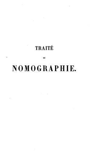 Cover for Traité de nomographie.