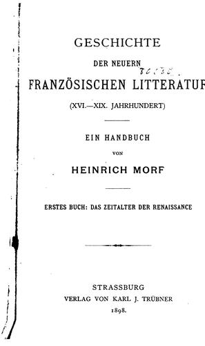 Cover for Geschichte der Neuern franzoesischen Litteratur