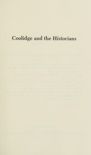 Cover for Coolidge and the Historians