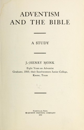 Cover for Adventism and the Bible