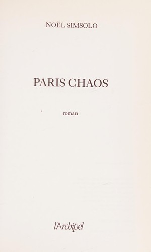 Cover for Paris chaos
