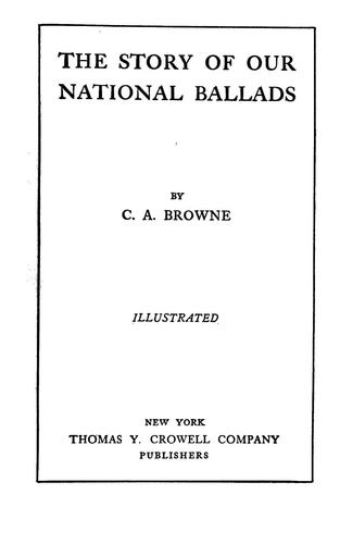Cover for The story of our national ballads.