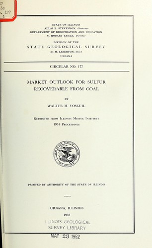 Cover for Market outlook for sulfur recoverable from coal