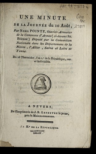 Cover for Une minute de la journe e du 10 aou t