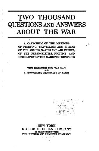 Cover for Two thousand questions and answers about the war